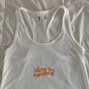 You’re so golden embroidered tank top